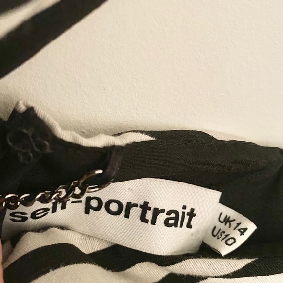 Self-Portrait Asymmetrical Ruffle Striped Jumpsuit - Picture 10 of 11